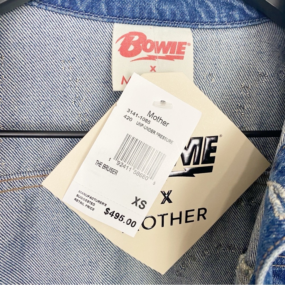 Mother x Bowie Denim The Bruiser Jean Jacket Under Pressure Beaded - Picture 5 of 5